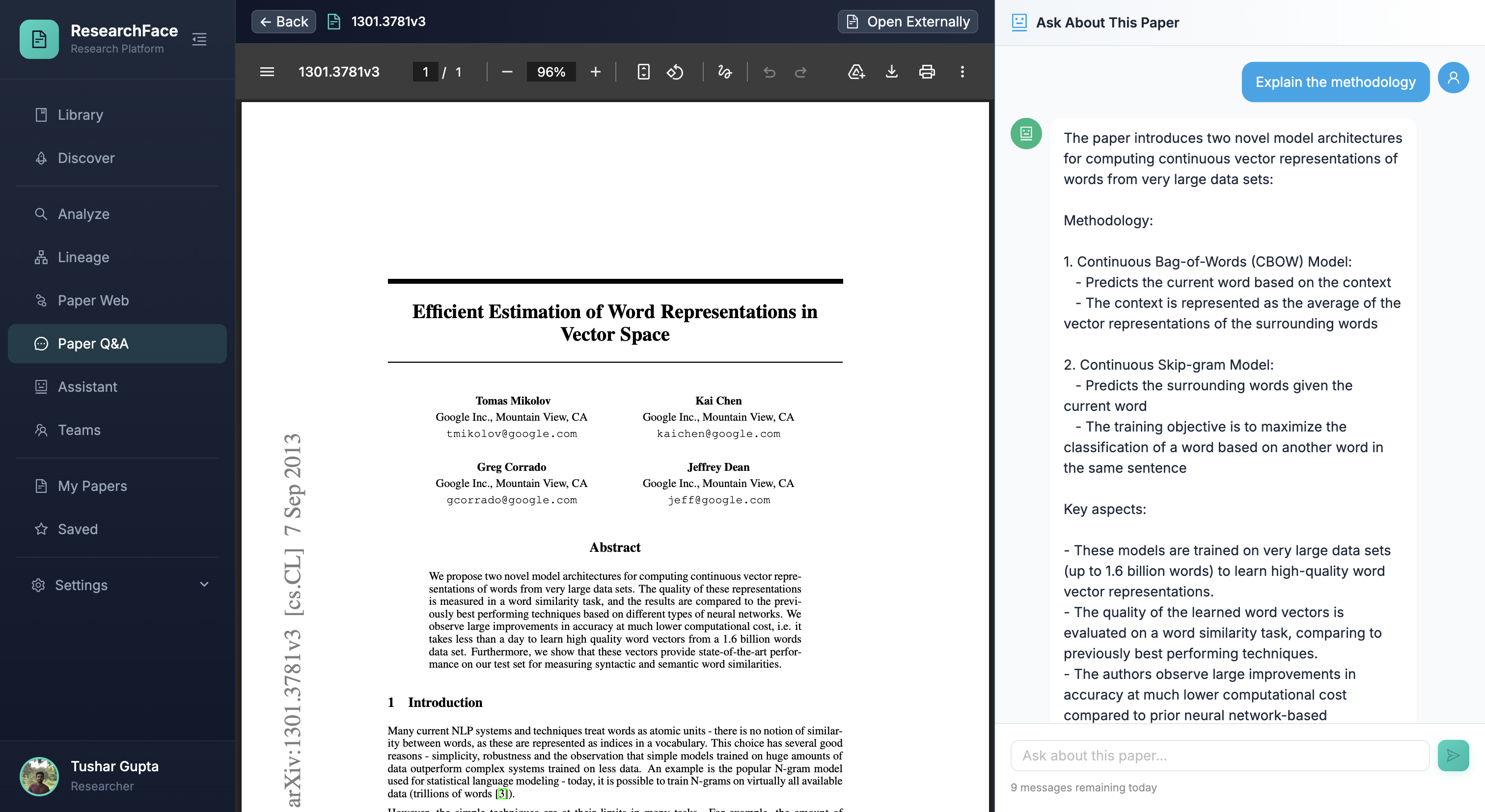 Chat with Papers - Ask Questions